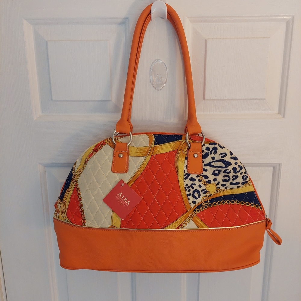 Alba Satchel Handbag, Orange Multi